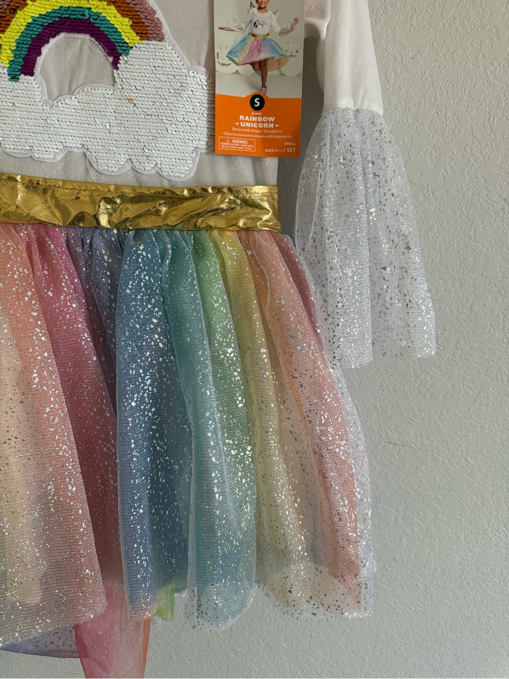 Rainbow Unicorn Sequin Girls Costume Dress - Picture 5 of 8